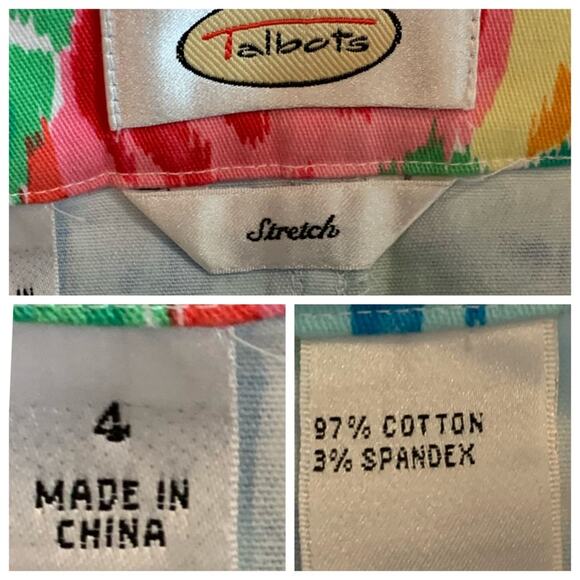 Talbots Pink Red Yellow Floral Casual Straight Pencil Stretch Skirt Women's 4 - Picture 10 of 11